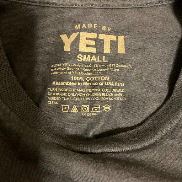 Yeti T-Shirt S Blue Orange Yeti Coolers Bear Proof Short Sleeve - Picture 8 of 8